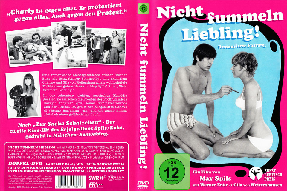 Einschub-Cover mit Vorderseite und Rückseite ader Kauf-DVD von "Nicht fummeln, Liebling !"